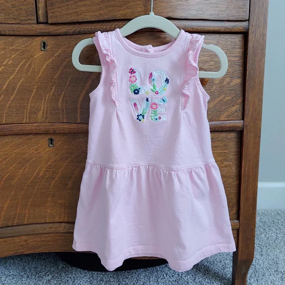 🌟 Pink Gymboree floral LOVE dress 18-24m